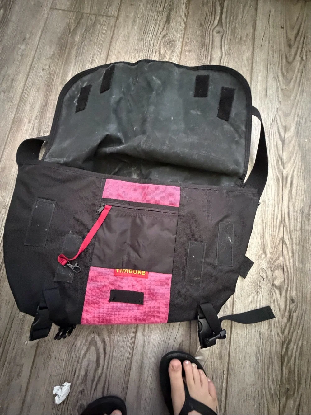 Timbuk2 Black and Pink Messenger Laptop Bag